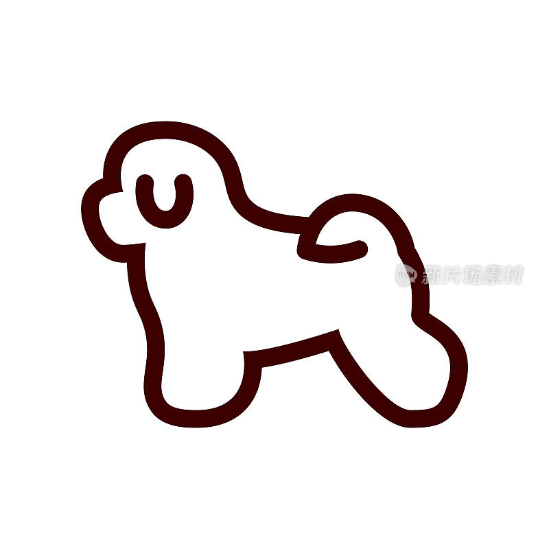 Bichon Frise Dog Icon Isolated On White Background